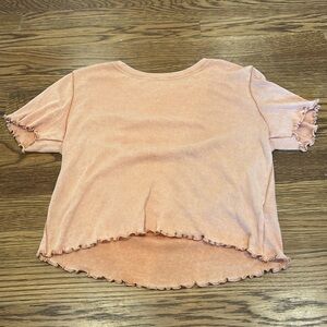 Aerie Ribbed Cotton Tee - size XS - color: light orange